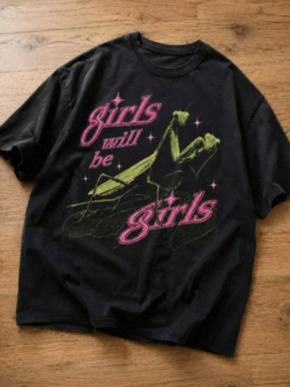 Y2K-inspired Girls Will Be Girls Mantis Goth Baby Tee Y2K Grunge